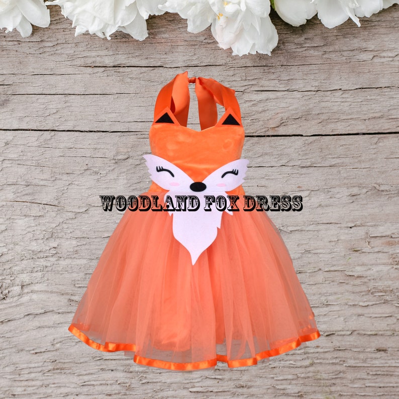 2023 Girls Fox Tutu Dress,Fox Halloween Costume,Kids Party Dress Up Costume,Fox Mask and Ears Tail Set,Woodland Fox Outfit Only dress
