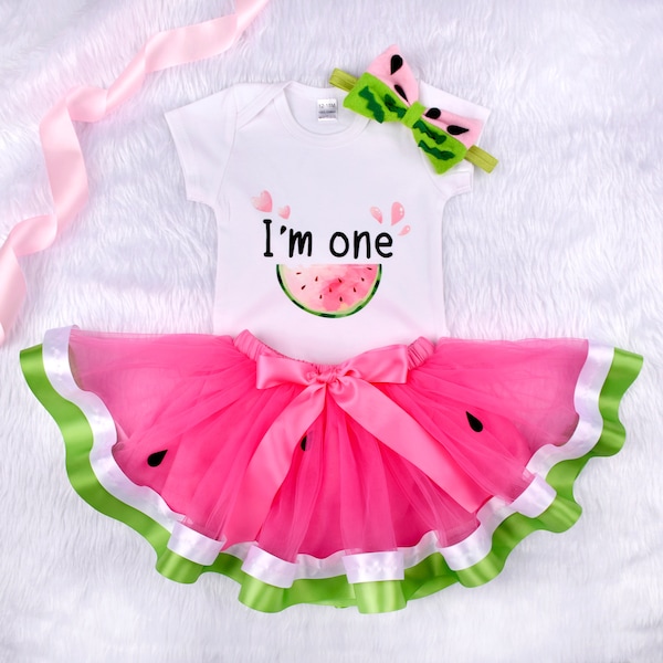 New Watermelon Tutu Costume,1st Baby Birthday Melon Tutu Outfit,Summer First Birthday Outfit,Birthday Party Tutu,Baby girls Tutu Outfit gift