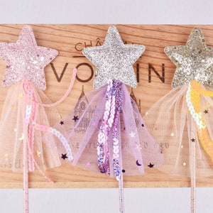 Magical shimmer star wands, fairy princess wand,girls costume accessories, magic wand, star wands,kids party favors,fairy wand image 3