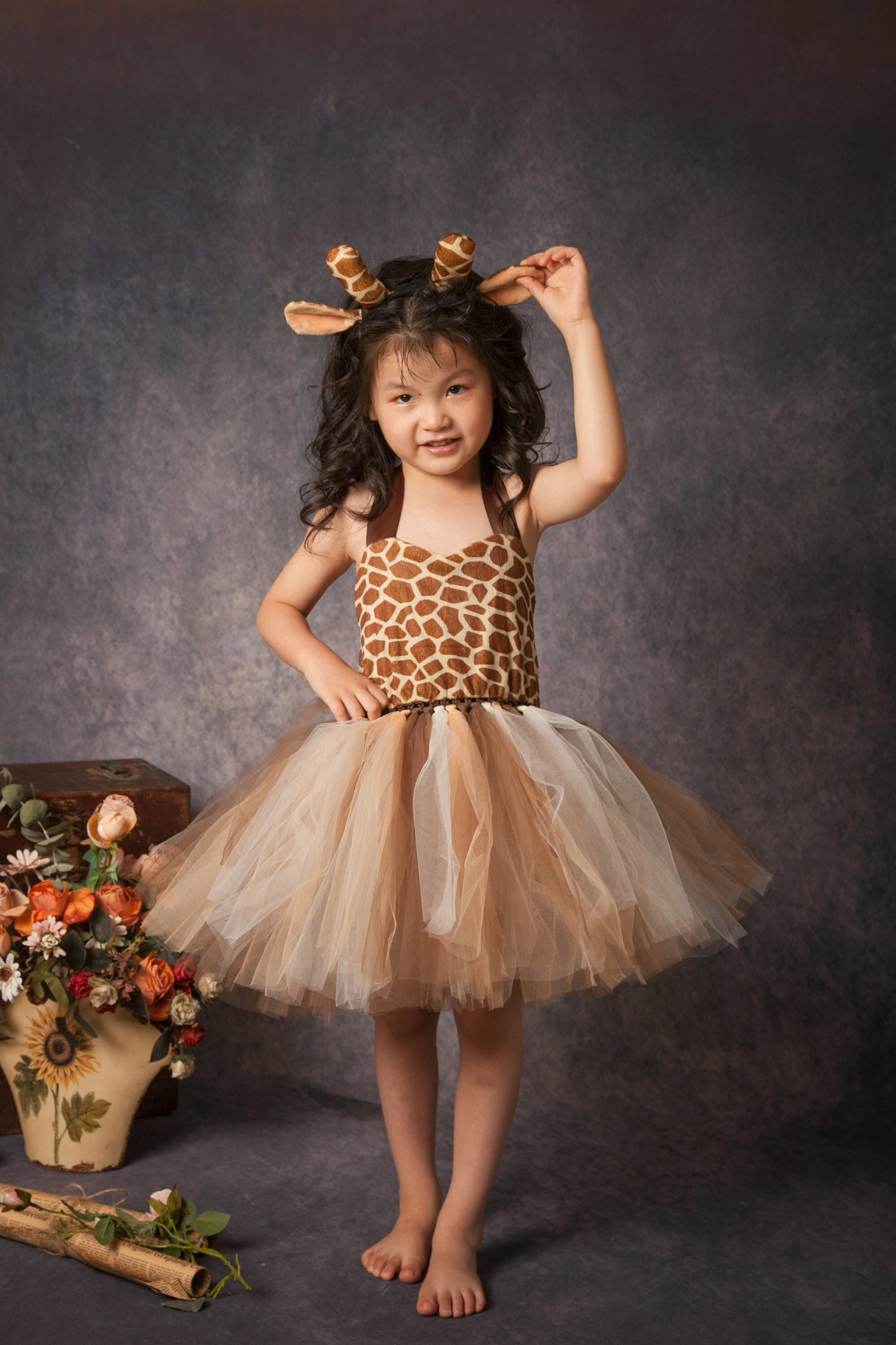 Robe tutu animaux de la jungle pour filles, tenue d'anniversaire