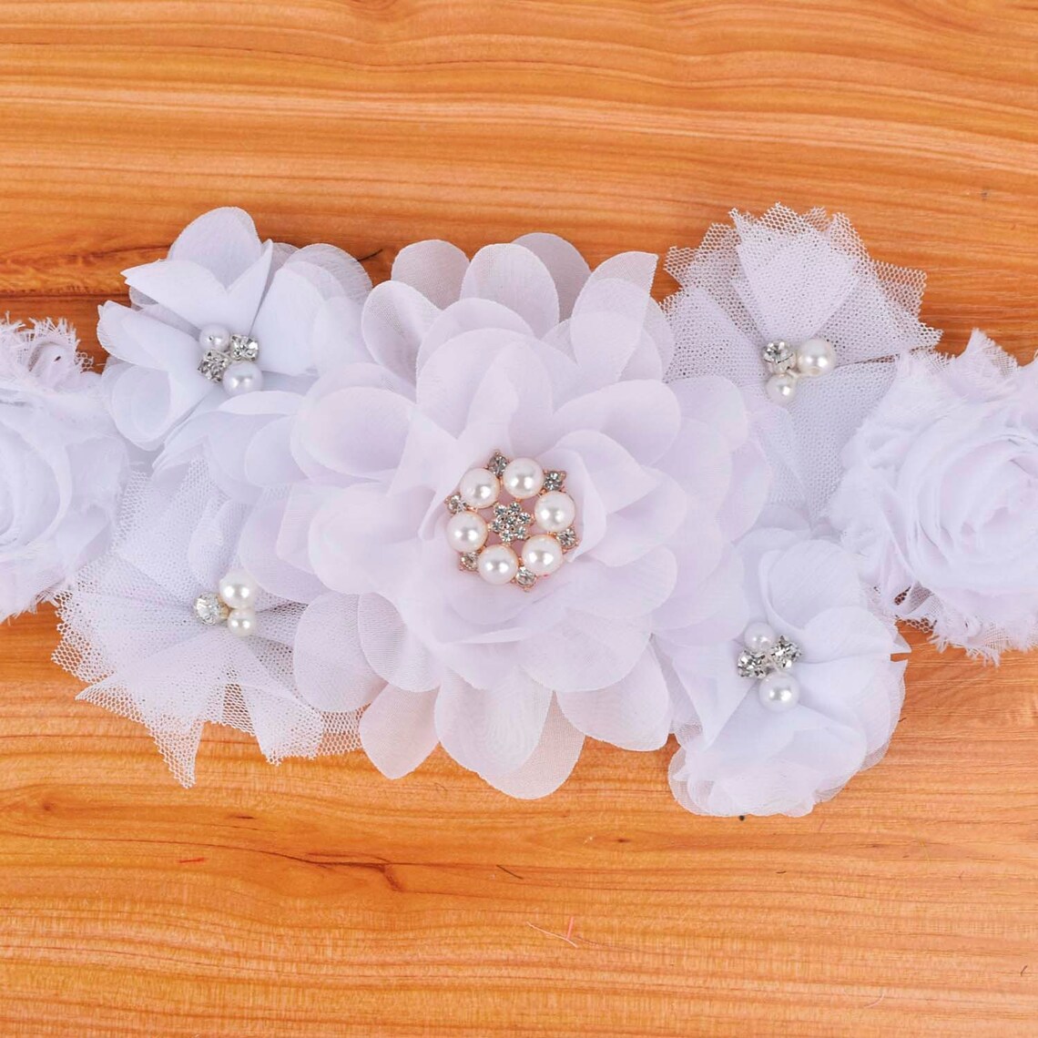 Pure White Flower Sash Bridal Sash Flower Girl Etsy