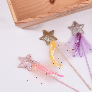 Magical shimmer star wands, fairy princess wand,girls costume accessories, magic wand, star wands,kids party favors,fairy wand image 1