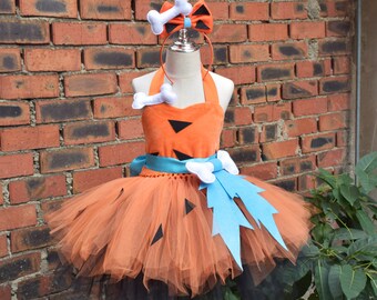 Baby Pebbles Flintstone Costume,Pebbles Costume for Girls, Flintstones Birthday Party Dress,Kids Halloween Costume,3 color options