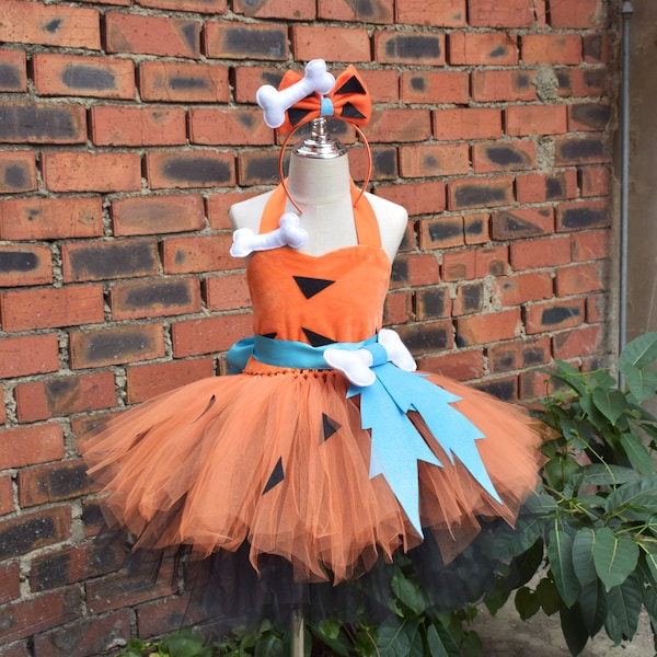 Baby Pebbles Flintstone Costume,Pebbles Costume for Girls, Flintstones Birthday Party Dress,Kids Halloween Costume,3 color options
