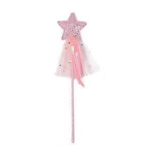 Magical shimmer star wands, fairy princess wand,girls costume accessories, magic wand, star wands,kids party favors,fairy wand Pink