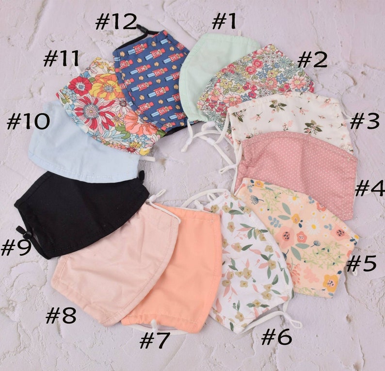 Girls Cotton Face Maskcute Fabric Face Maskwashable Etsy