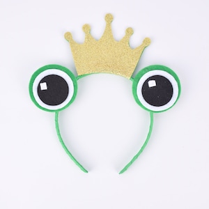 Haarreifen mit Froschaugen + Krone Froschkönig Kostüm Haarreif Fasching  Karneval