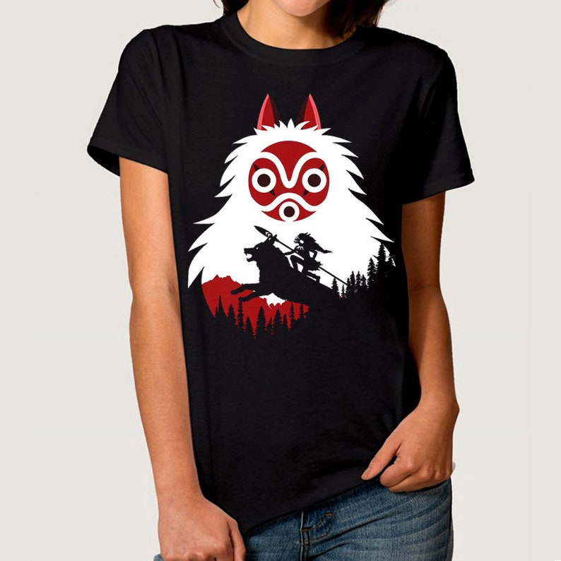 Princess Mononoke T Shirt Studio Ghibli Miyazaki Tee Etsy