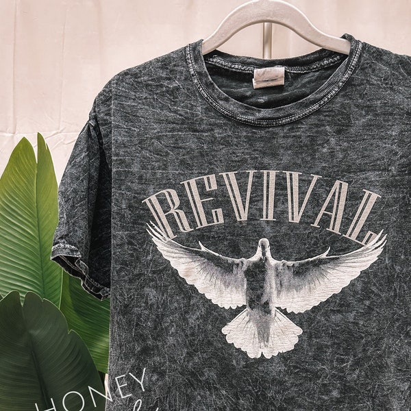 Revival Dove Mineral Wash Tee || Christian Tshirt || Unisex Christian Apparel || Screen Print Tee || Faith Based Apparel || Gift under 30