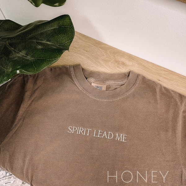 Embroidered Spirit Lead Me Tee | Embroidery tshirt | Christian apparel | Faith Based Christian Shirt | Christian Embroidery