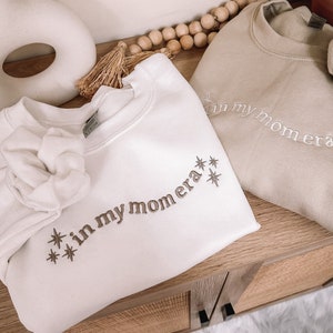 Embroidered In My Mom Era Crewneck || Minimal Crewneck || Mom Sweatshirt || Trendy Mom Apparel || Mother's Day || Embroidered Pullover