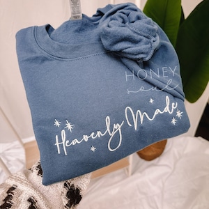 Embroidered Heavenly Made Sweatshirt | Heavenly Made Sweatshirt | Trendy Faith Sweatshirt | Christian Sweatshirt | Embroidered Sweatshirt