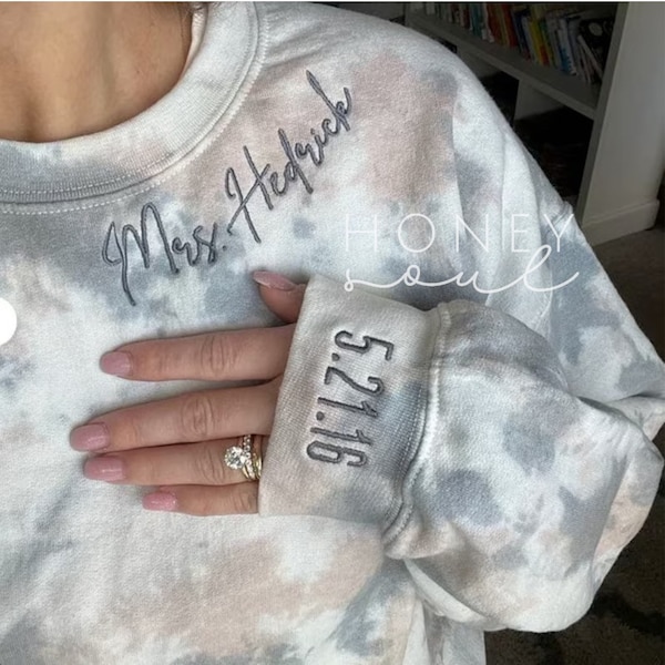 ORIGINAL Custom Wife Embroidered tie dye sweatshirt | Wife sweatshirt | Wife tie dye sweatshirt || Wife loungewear | Custom Wife Sweatshirt