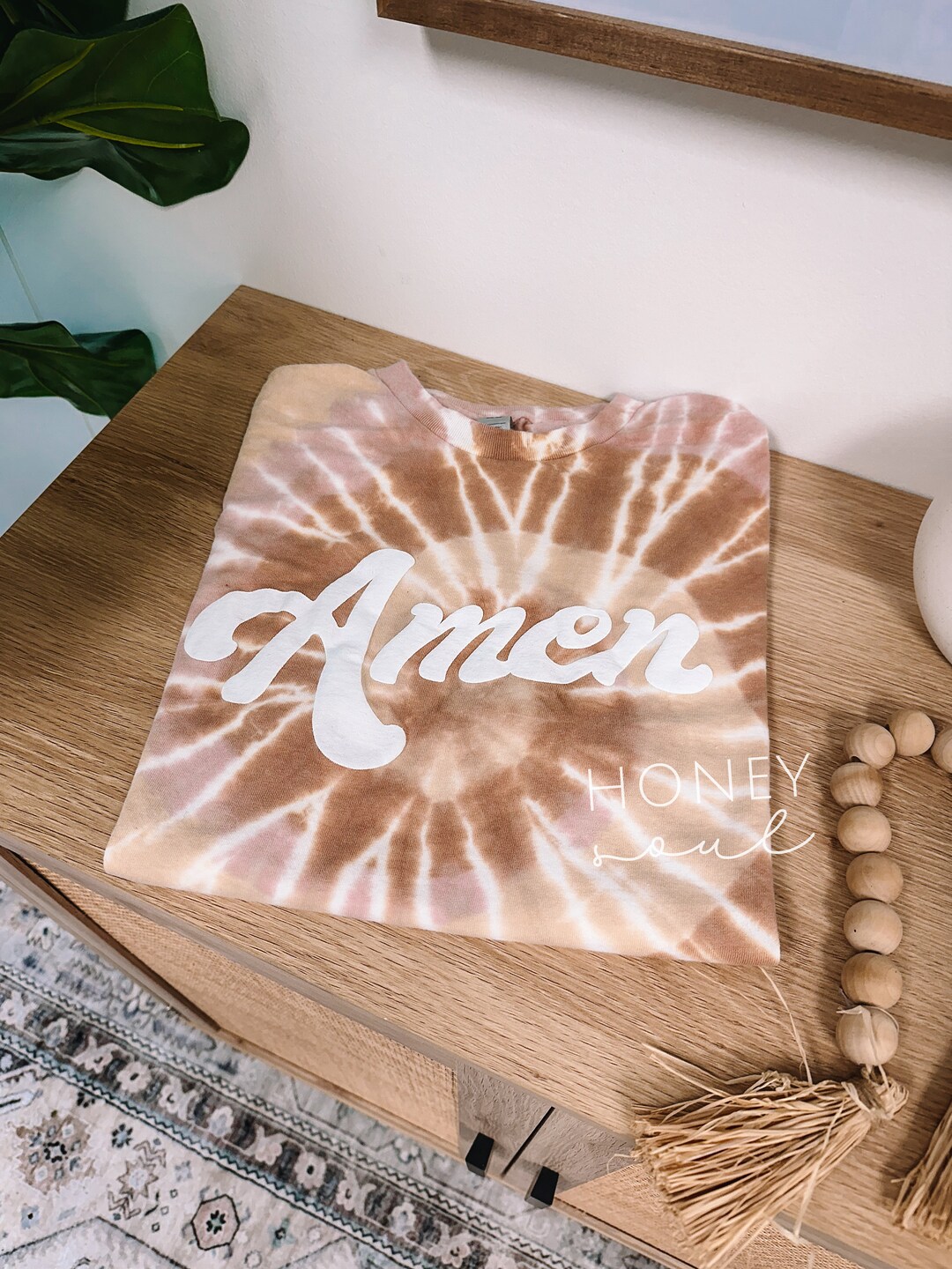 Graphic Amen Puff Print Tie Dye Tee Christian Tie Dye Shirt Puff Print