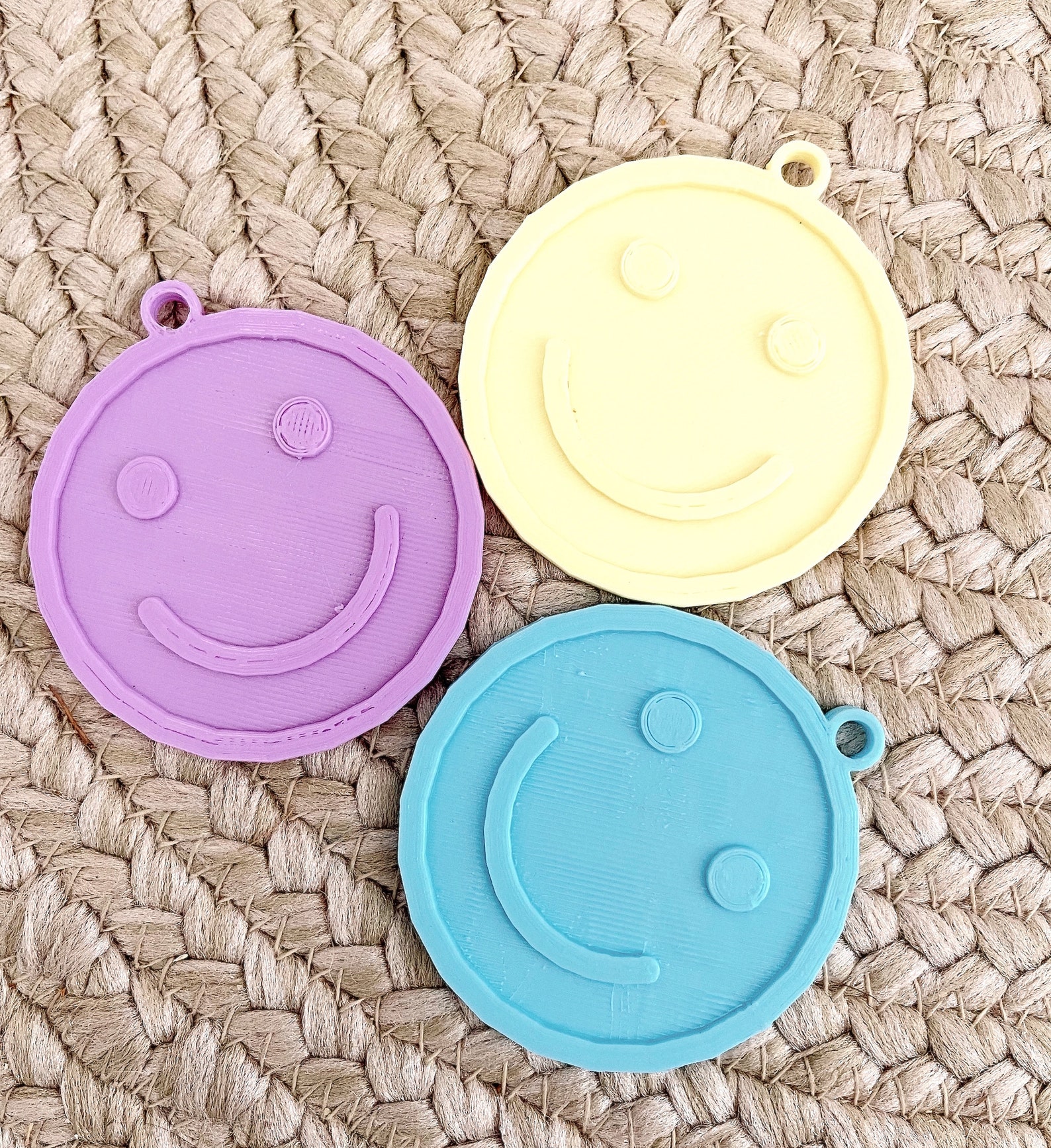 Smiley Face Keychain Smiley Face 3D Printed Keychain Etsy