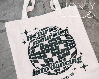 Mourning into Dancing Tote Bag || disco Tote Bag || Bible Tote Bag || Christian Tote ||  Cute Trendy Tote || Cotton bag