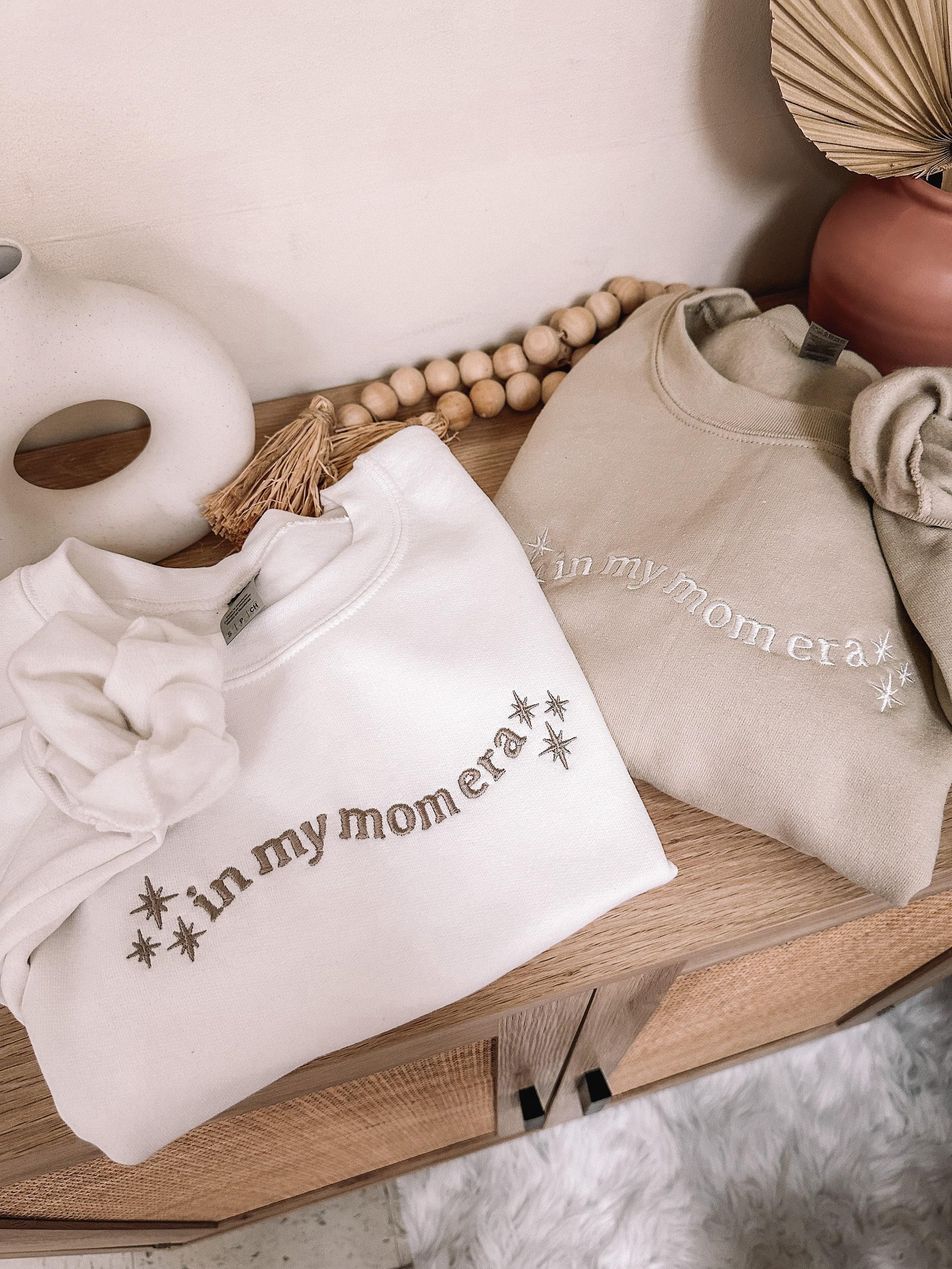 Embroidered In My Mom Era Crewneck || Minimal Crewneck || Mom Sweatshirt || Trendy Mom Apparel || Mother&#39;s Day || Embroidered Pullover