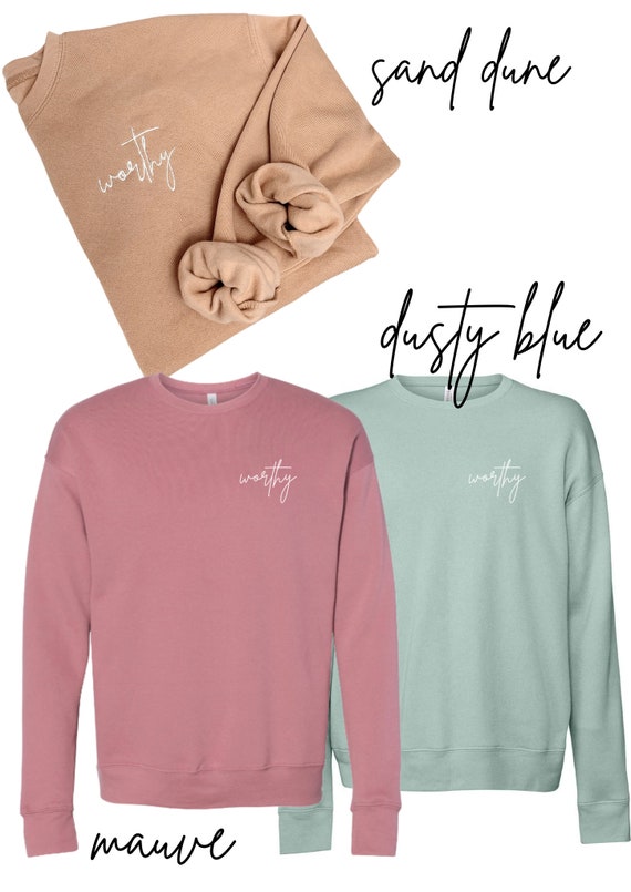 Worthy Embroidered Sweatshirt Embroidered Christian Sweatshirt