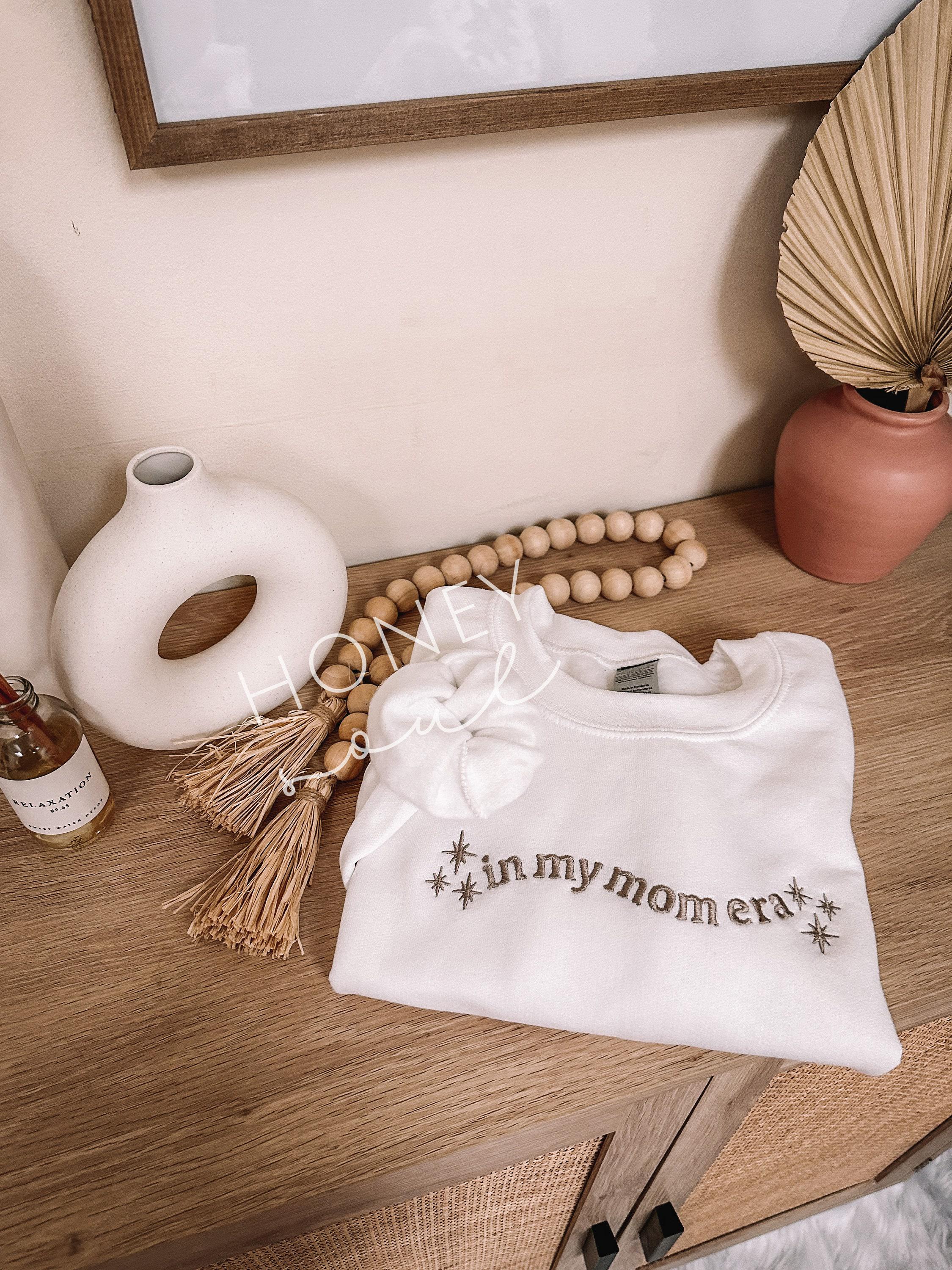 Embroidered In My Mom Era Crewneck || Minimal Crewneck || Mom Sweatshirt || Trendy Mom Apparel || Mother&#39;s Day || Embroidered Pullover