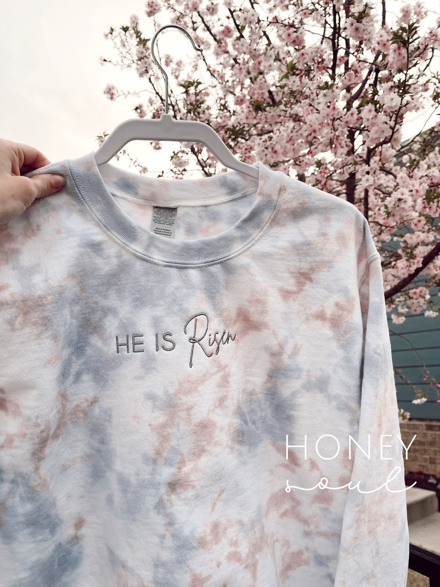 Embroidered He is Risen Tie Dye Sweatshirt He is Risen Sweatshirt Tie Dye He is Risen Christian Sweatshirt Etsy Finland