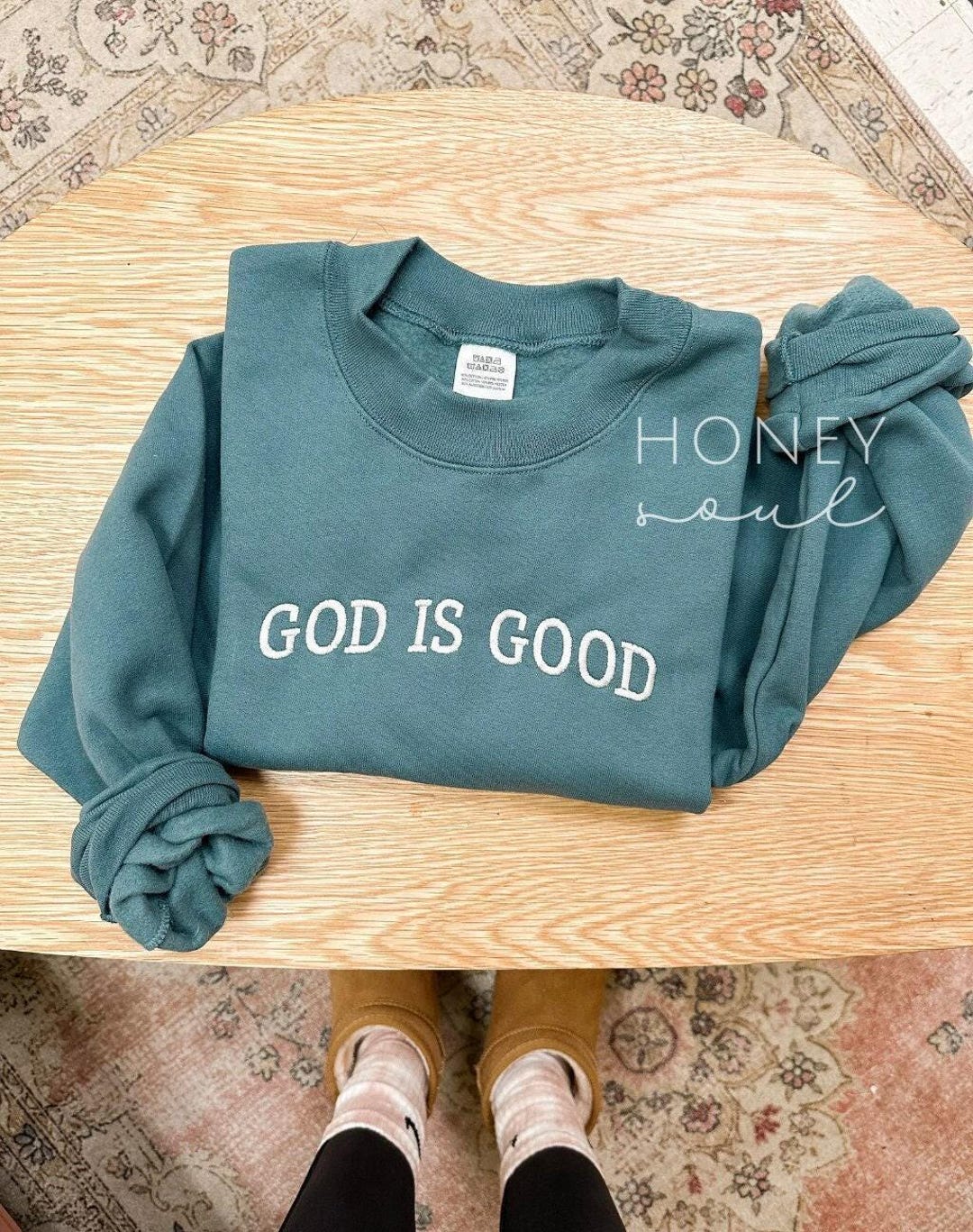 God Bless Cowboy Boot Oversized Graphic Sweatshirt
