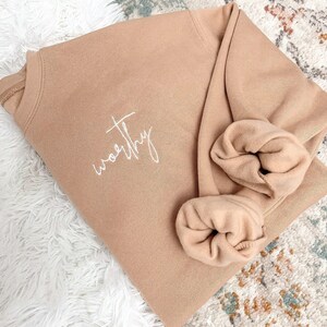 Worthy Embroidered Sweatshirt || Embroidered Christian Sweatshirt || Christian Apparel || Worthy Sweatshirt || Embroidered Sweatshirt