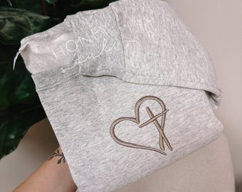 Embroidered Heart and Cross Sweatshirt || Faith Apparel Sweatshirt || Faith Sweatshirt || Christian Sweatshirt || Christian loungewear