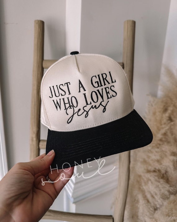 Just A Girl Who Loves Jesus Trucker Hat Just A Girl Who Loves Jesus Trucker Hat
