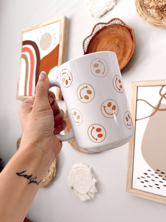 Smiley 15 Oz Coffee Mug Smile Face Coffee Mug Smile | Etsy