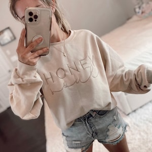 Embroidered Honey Soul Logo Sweatshirt | Christian Sweatshirt | Embroidered Sweatshirt | Gift | Cozy Sweatshirt | Honey Soul Shop