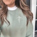 Embroidered Floral Cross Sweatshirt || Floral Cross Crewneck || Christian Sweatshirt || Faith Sweatshirt || Embroidered Cross Crewneck 