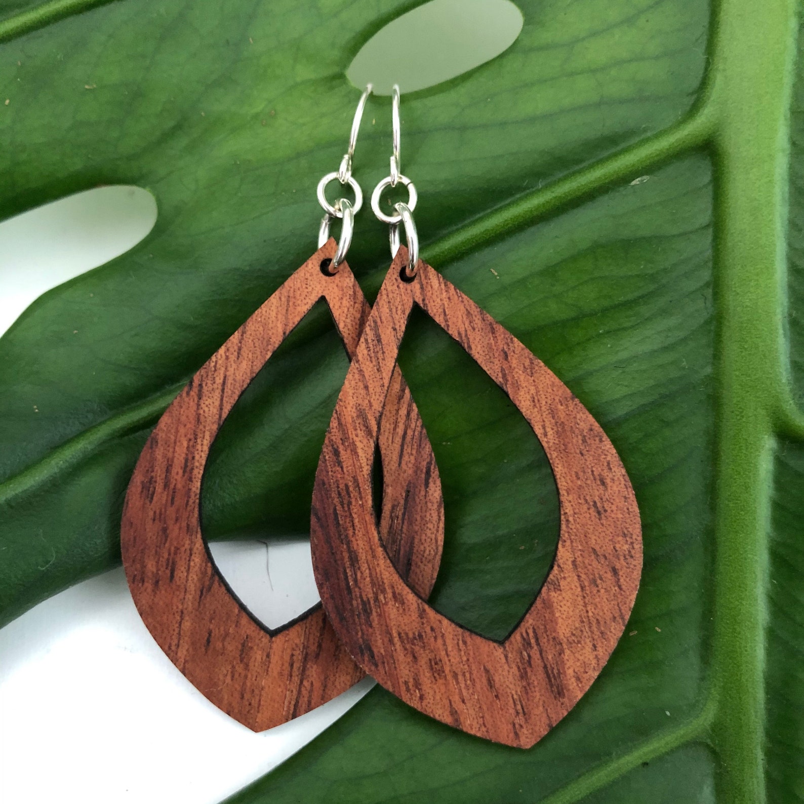 Teardrop Hawaiian Koa Wood Earring 14K Gold Filled earrings Etsy