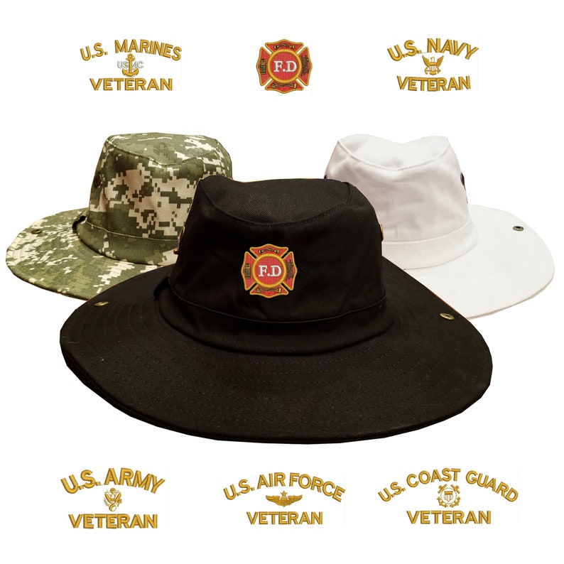 Embroidered boonie hat Army veteran Navy veteran Air force Etsy