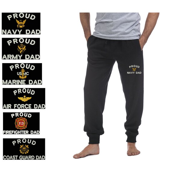 Embroidered black jogger pants proud dad series Army dad | Etsy