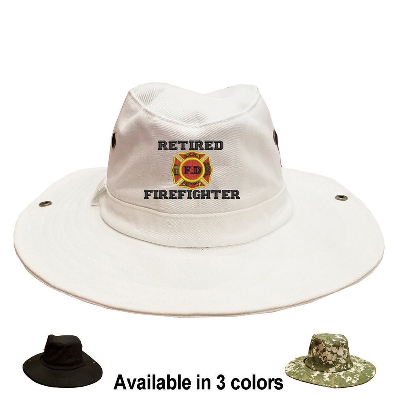 100 Cotton Retired Firefighter FD Rescue Boonie Bucket Hat Etsy
