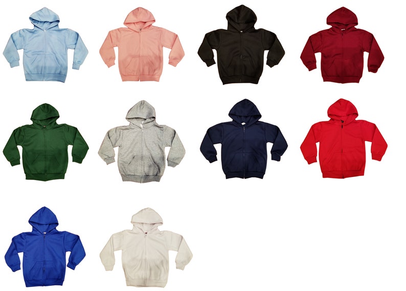 Youth Kids size zipper hoodie jacket with Tyrannosaurus Dinosaur Embroidered Stitched with personal name option Available in many colors