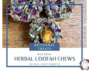 The Original Herbal Loofah Chews | Natural Chew Toy | guilt-free treat and toy in one for rabbits & guinea pigs