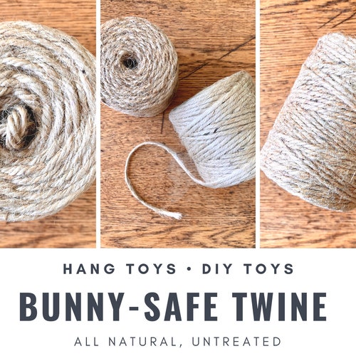 Natural Biodegradable Jute Twine | Over 200 Feet! | Safe Rope for Bunny Rabbits, Guinea Pigs, Chinchillas