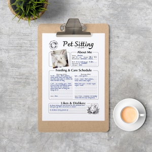 Downloadable Pet Sitting Form for Rabbits, Guinea Pigs, Chinchillas, and Other Small Pets | PDF | DIY