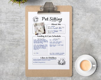 Downloadable Pet Sitting Form for Rabbits, Guinea Pigs, Chinchillas, and Other Small Pets | PDF | DIY