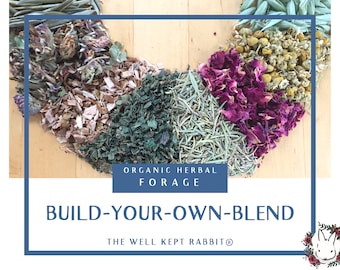 Build-Your-Own-Blend | over 60 Herbs! | Organic Hay Topper, Forage, Herbal Blend, Nesting Herbs | Rabbit, Guinea Pig, Chinchilla, Gerbil