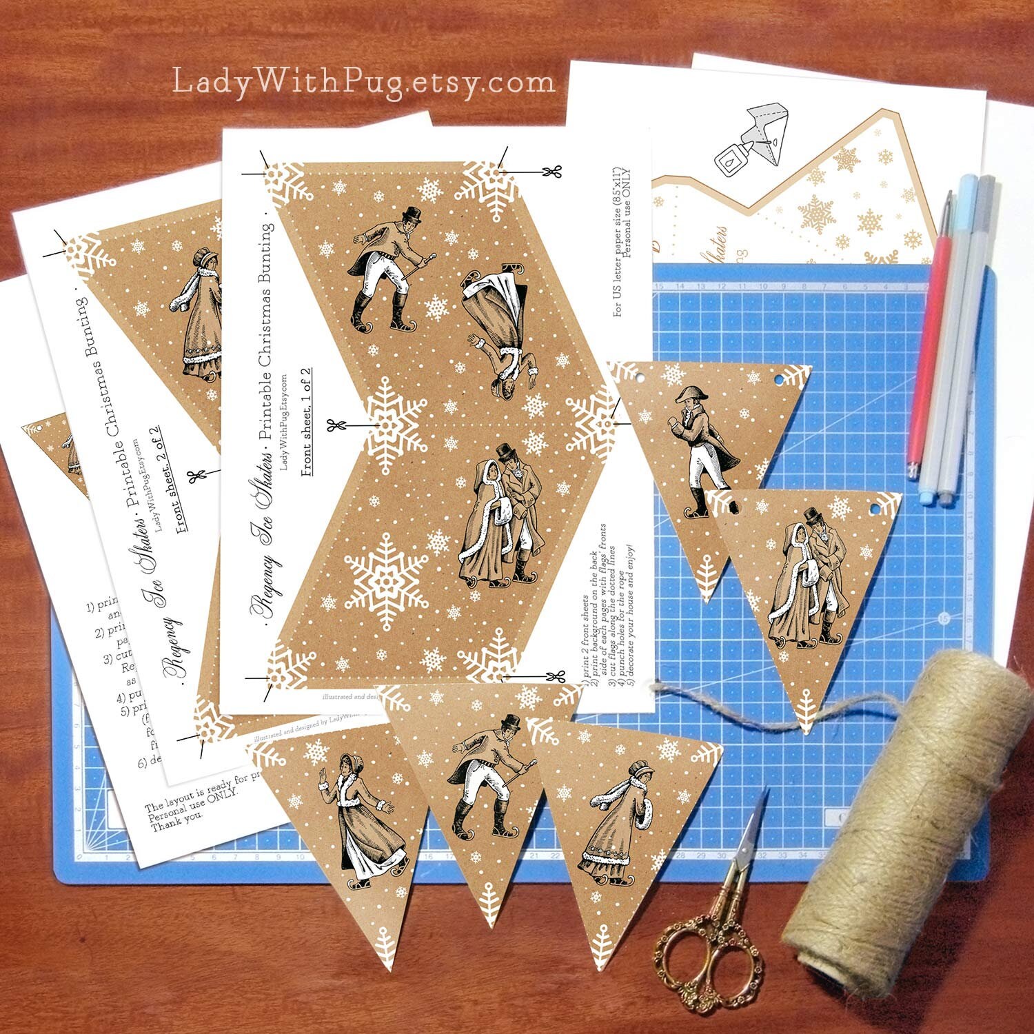 DIY Christmas Banner / New Year Bunting / Printable Paper - Etsy