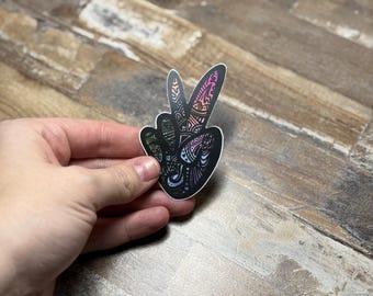 Peace Sign Sticker/Peace Hand Sticker/Graphic Sticker/Colorful Sticker/Waterproof Sticker