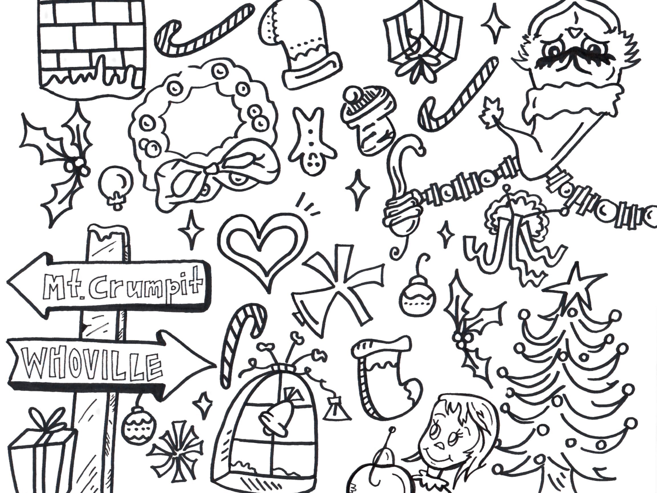 The Grinch/ Grinch Coloring Page/ Christmas Coloring Page / Kid's ...