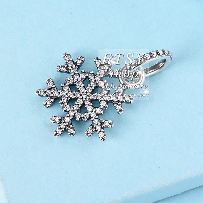 Abby Jewelry 925 Sterling Silver Snowflake With Clear CZ Dangle Beads Bracelet For Woman Charm Bracelet Jewelry Making