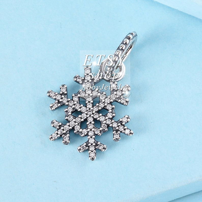 Abby Jewelry 925 Sterling Silver Snowflake With Clear CZ Dangle Beads Bracelet For Woman Charm Bracelet Jewelry Making