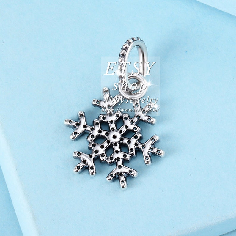 Abby Jewelry 925 Sterling Silver Snowflake With Clear CZ Dangle Beads Bracelet For Woman Charm Bracelet Jewelry Making