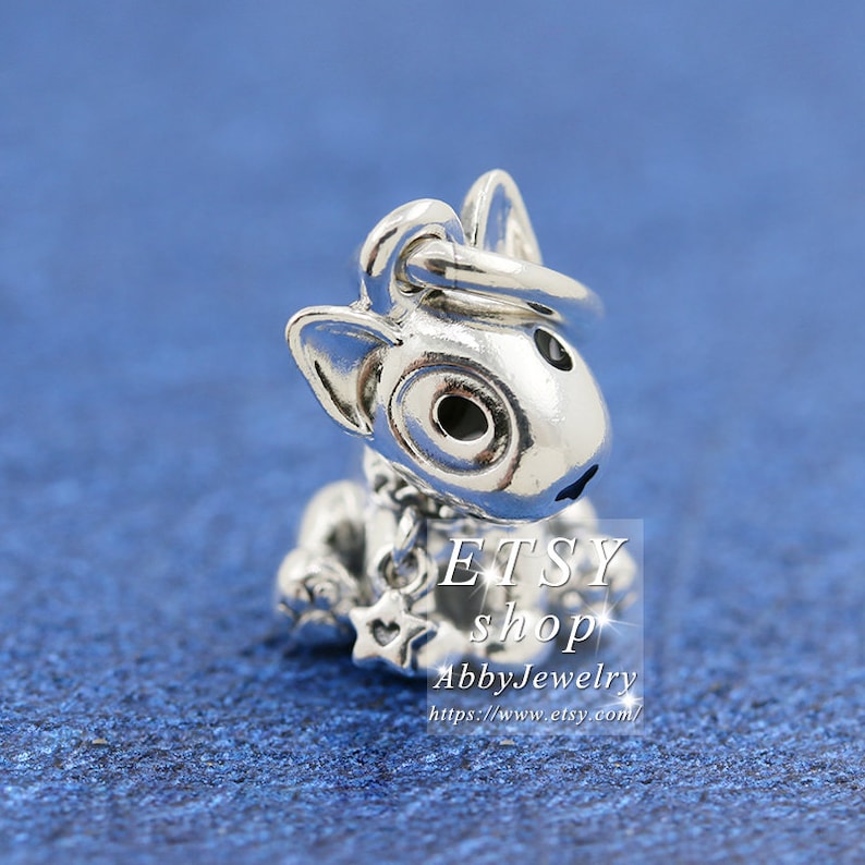 Abby Jewelry S925 Sterling Silver Bull Terrier Puppy Dangle Charms Beads For Woman European Bracelet Jewelry Making