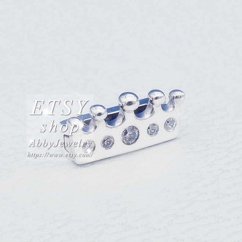 Abby Jewelry Reflexions\u2122 S925 Sterling Silver Golden and Rose gold Crown Cz Clip Charm For DIY Reflexions\u2122 Bracelet