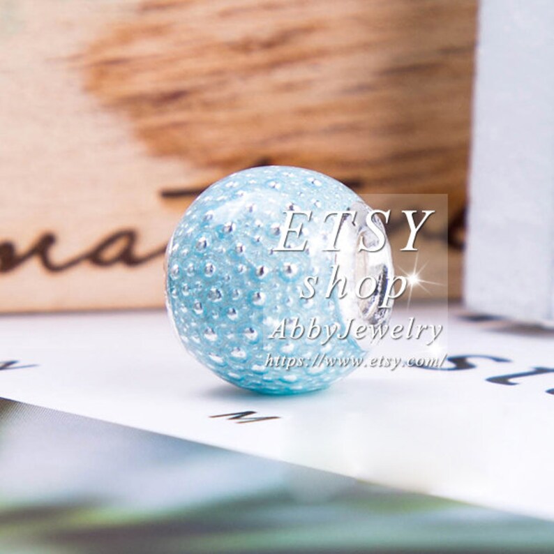 Abby Jewelry S925 Sterling Silver Drum Blue Enamel Ball Charm Bead Fits European Dora DIY Bracelets Necklaces